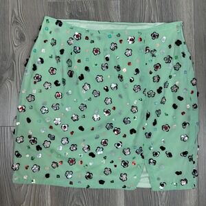 Mint Mini Skirt with Floral Sequin Design - SIZE S Daisy Street Party Spring